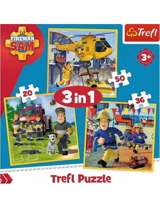 Trefl 34844 Puzzle 20 x 36 x 50 Požiarnik Sam 3v1
