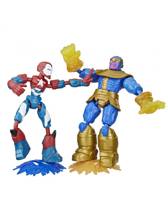 Hasbro E9197 Avengers figúrka Bend and Flex duopack Iron Patriot vs Thanos