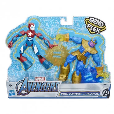 Hasbro E9197 Avengers figúrka Bend and Flex duopack Iron Patriot vs Thanos