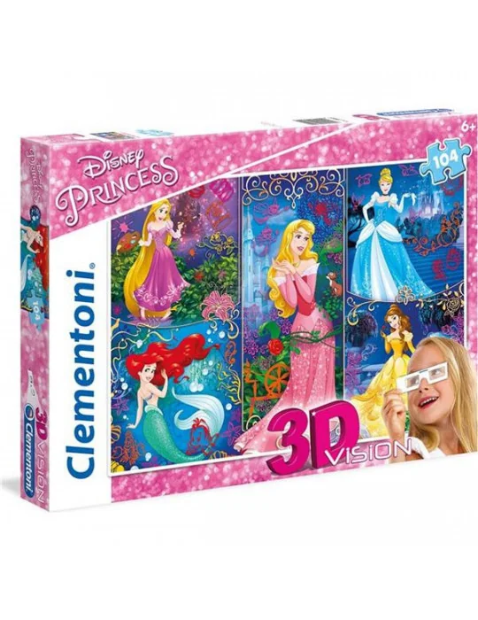 Clementoni 20609 Puzzle 104 Princess vision 3D