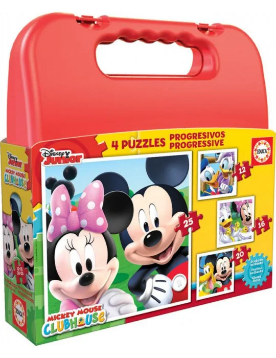 Educa 16505 Puzzle v kufríku - Mickey Mouse 12+16+20+25ks