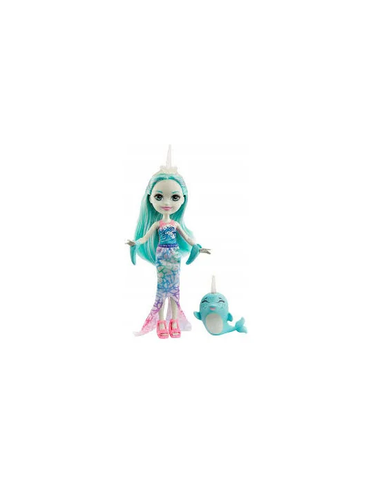 Mattel FNH22-GJX41 Enchantimals bábika Naddie Narwhal a vodný Sword