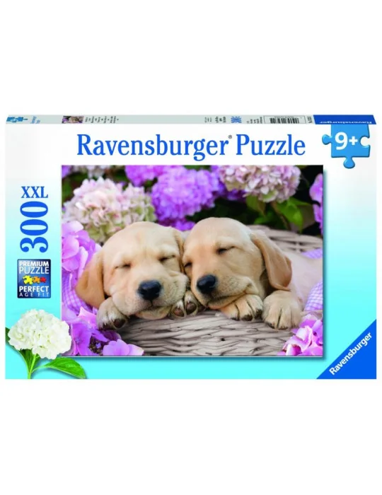 Ravensburger 13235 Puzzle 300 XXL dielov Sladkí psi v košíku