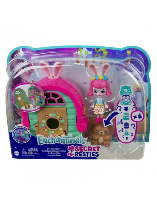 Mattel GTM46-GTM47 Enchantimals Tajné útočisko najlepších priateľov Bree Bunny Cabin