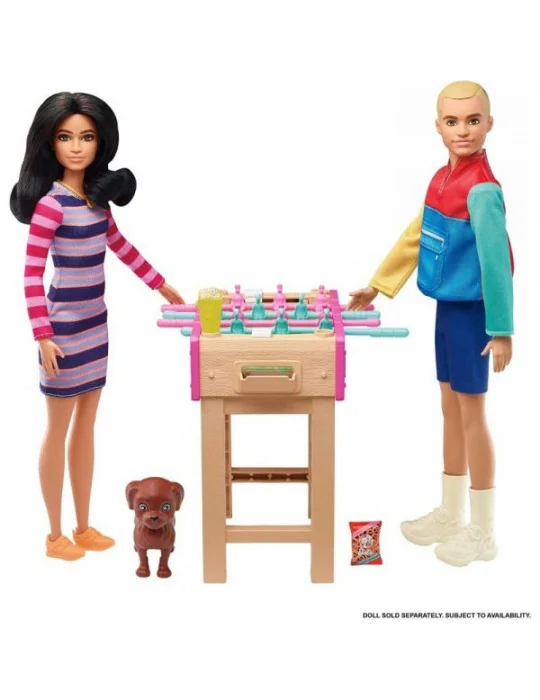 Mattel GRG75 Barbie mini herný set s maznáčikom Stolný futbal so psíkom