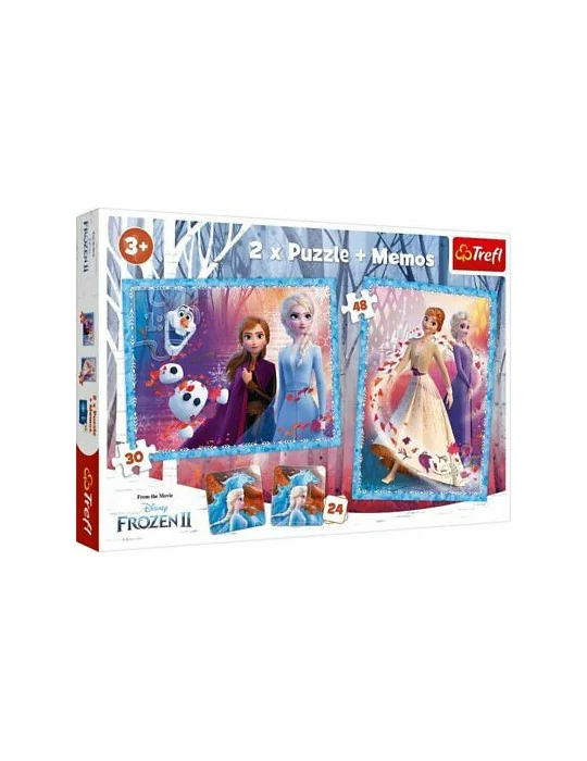 Trefl 90814 Puzzle Frozen - Ľadové kráľovstvo 2x puzzle + memo