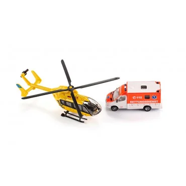 Siku Super 1850 záchranársky servis sanitka a vrtuľník 1:87