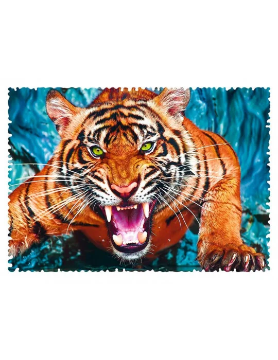 Trefl 11110 Puzzle Crazy Shapes 600 dielov Útočiaci tiger