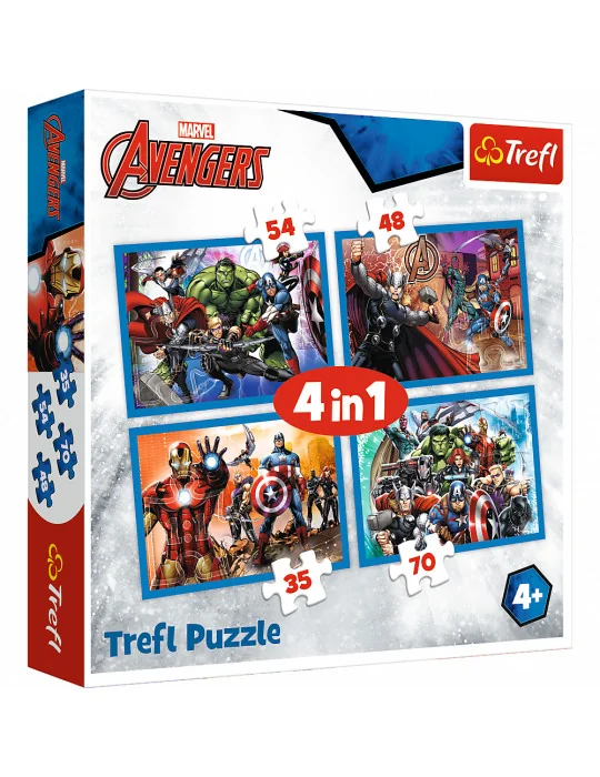 Trefl 34310 Puzzle 4v1 Avengers
