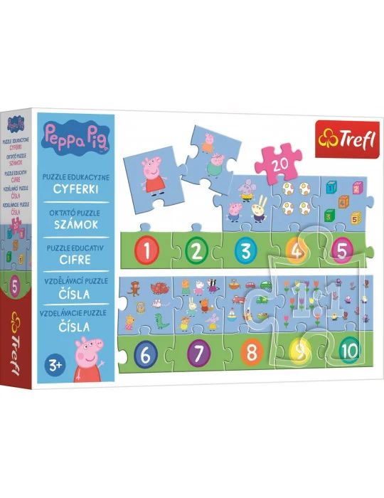 Trefl 15579 Oktató puzzle Számok 20 db-os Peppa Pig