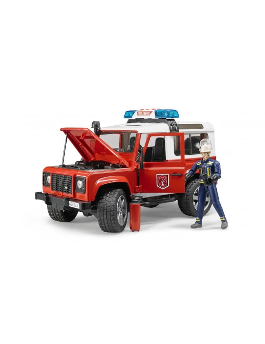 Bruder 02596 požiarnické auto Land Rover defender s požiarnikom