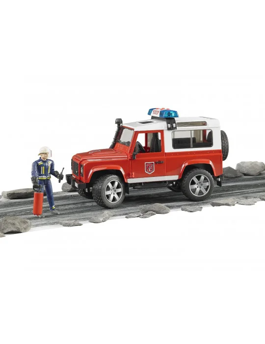 Bruder 02596 požiarnické auto Land Rover defender s požiarnikom