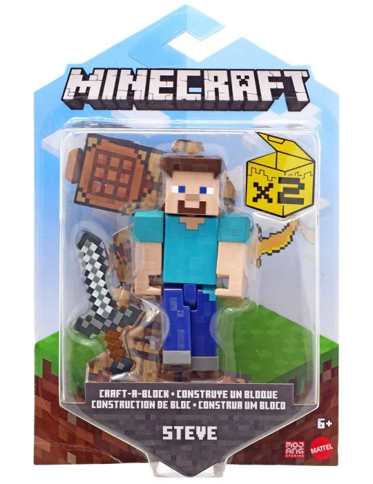 Mattel GTP13 Minecraft 8 cm figúrka Steve s mečom