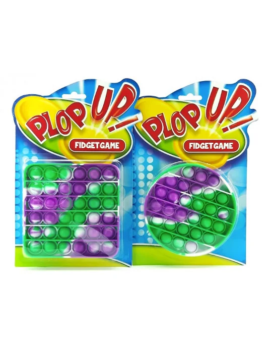 POP IT 36-28 bublín Spoločenská hra Plop Up 13 cm Farebný kruh - štvorec