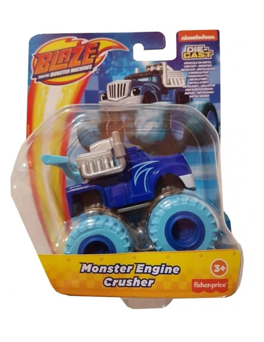 Mattel CGF20-GWX78 Nickelodeon Blaze a Superautíčka Monster Engine Crusher metallic pretekárske auto
