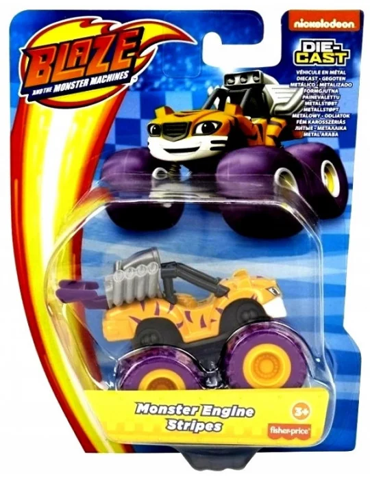 Mattel CGF20-GWX79 Nickelodeon Blaze a Superautíčka Monster Engine Stripes metallic pretekárske auto