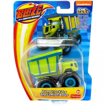 Mattel CGF20-GYD03 Nickelodeon Blaze a Superautíčka Dump Truck Zeg metallic pretekárske auto