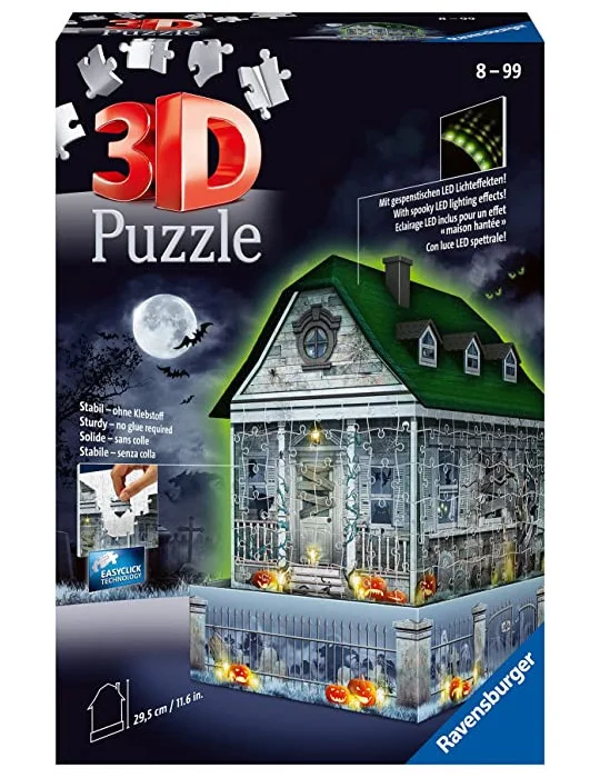 Ravensburger 11254 Puzzle 3D Strašidelný dom Nočná edícia 257 dielikov