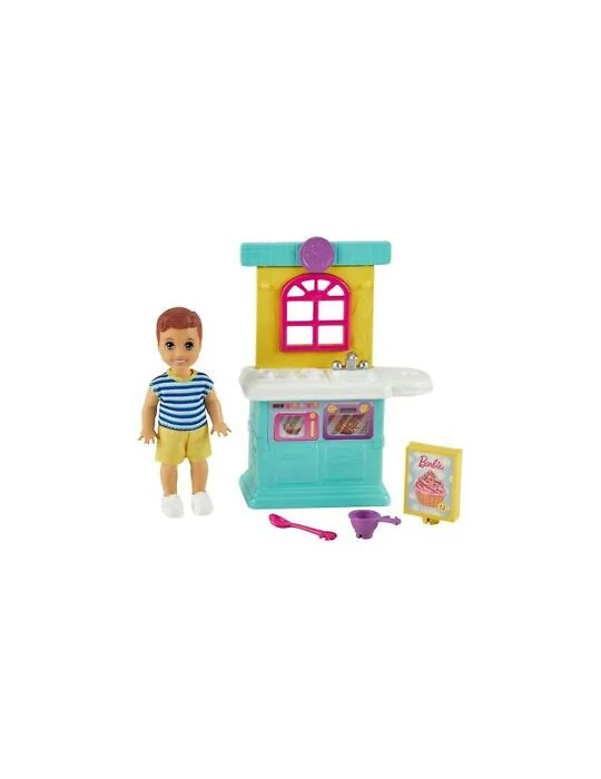 Mattel FXG97 Barbie príbeh z denníku pestúnky Chlapček s kuchynkou