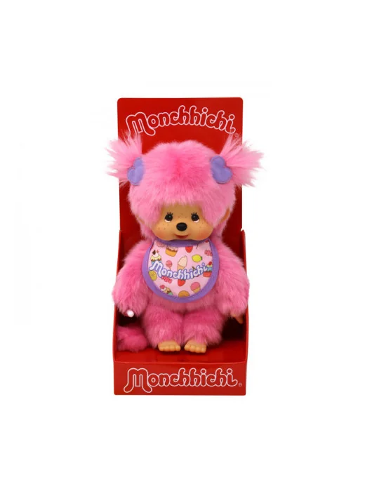 Monchhichi 233885 Mončiči Dievča ružové cukríkové s ružovým podbradníkom 20 cm