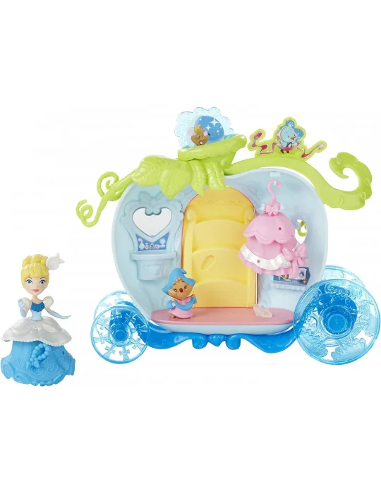 Hasbro B5344 Disney Princess Mini hrací set s bábikou - Popoluška s tekvicovým kočom, Bell Kráska s jedálňou