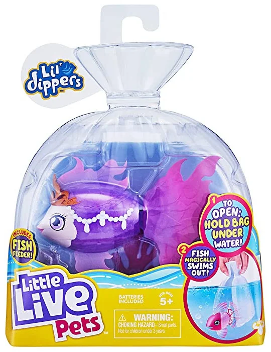 Little Live Pets Plávajúca rybka fialová s korunkou