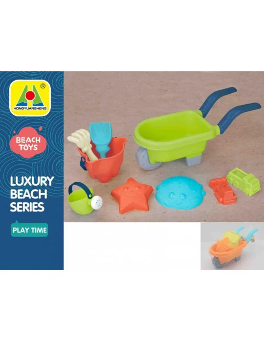 Mac toys Hračky do piesku Plastový fúrik s vedierkom a formičkami