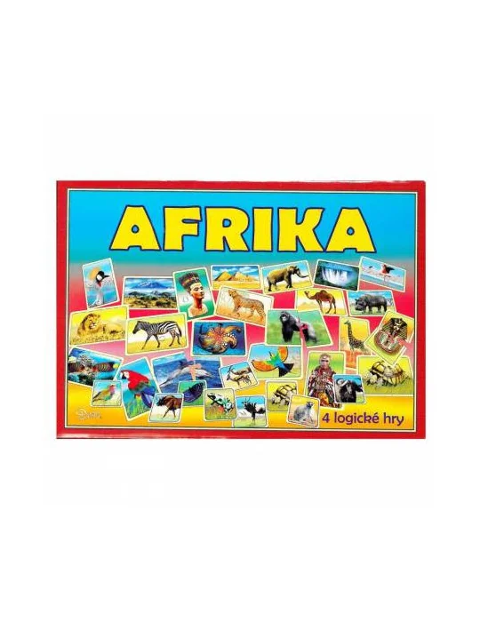 Afrika sada 4 logické náučné hry v krabici 4v1