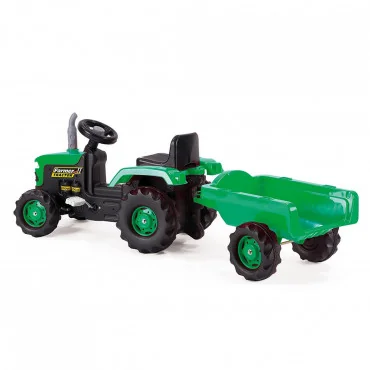 Dolu 8053 Detský traktor šliapací s vlečkou, zelený