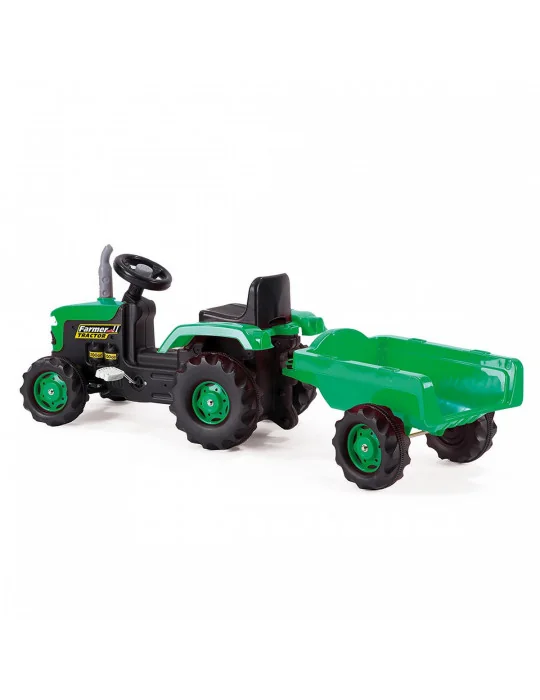 Dolu 8053 Detský traktor šliapací s vlečkou, zelený
