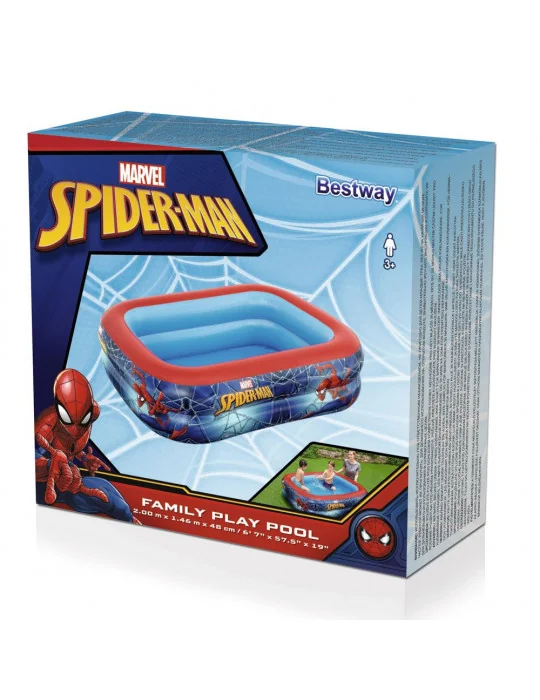 Bestway 98011 Rodinný nafukovací bazén obdĺžnikový Spiderman - 200x146x48 cm
