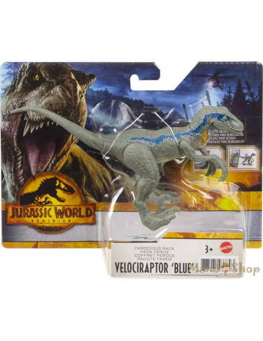 Mattel HDX18 Jurassic World Dinosaurus Velociraptor Blue