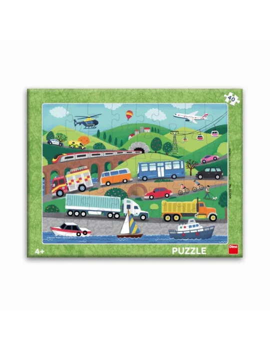 Dino 322264 Puzzle na doske 40 dielov Dopravné prostriedky