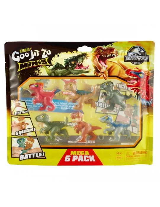 Heroes of Goo Jit Zu Jurassic World nyújtható mini akciófigura szett - 6 db-os