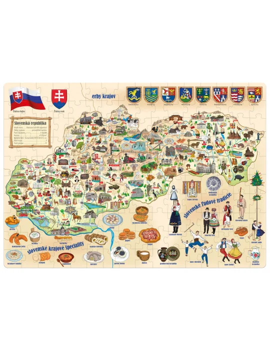 Popular 91685 Puzzle - Mapa Slovenska, 160 ks