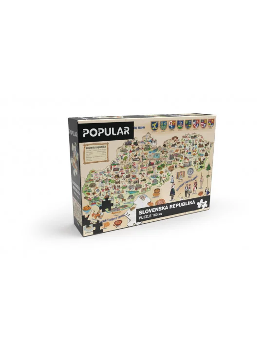 Popular 91685 Puzzle - Mapa Slovenska, 160 ks