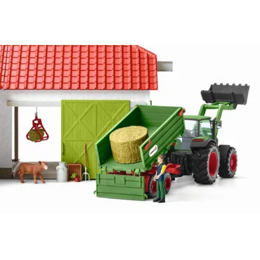 Schleich 42379 traktor s návesom a s farmárom