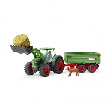 Schleich 42379 traktor s návesom a s farmárom