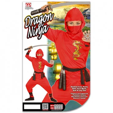 Widmann 91335 - Kostým Ninja červený 116 XS