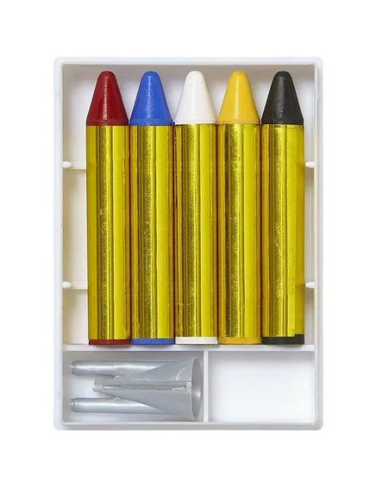 Widmann 02402 - Farby na tvár 5 ceruziek so strúhadlom