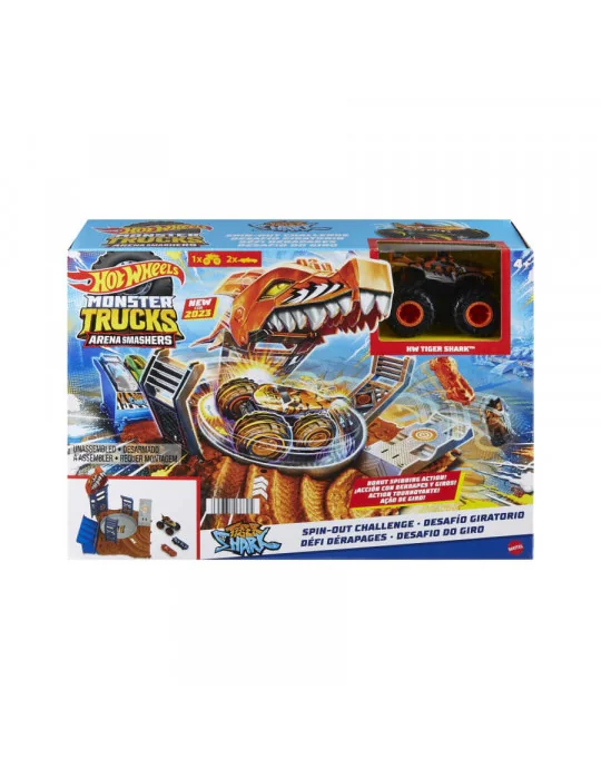 Mattel HNB93 Hot Wheels® Monster Trucks Aréne: Semifinále Tiger Shark Spin-Out Challenge