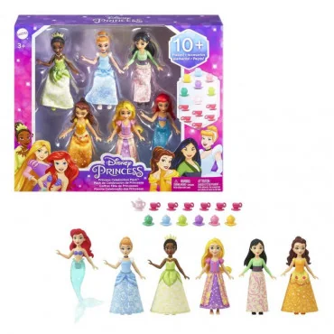 Mattel HLW91 Disney Princess Sada 6 malých bábik na čajovom večierku