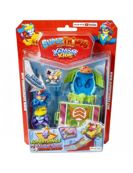 SuperThings: Kazoom Kids 4 figura csúszkával - többféle