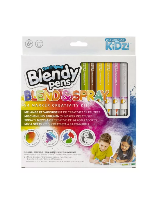Detský set Chameleon Kidz Blendy pens - Blend & Spray 24ks tónovacích fixiek