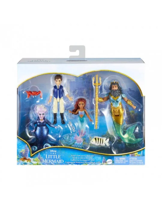 Mattel HLX19 The Little Mermaid Malá morská víla Ariel s kamarátmi - Sada 6 malých bábik