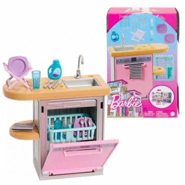 Mattel HJV32-HJV34 Barbie® Štýlový nábytok - Umývanie riadu