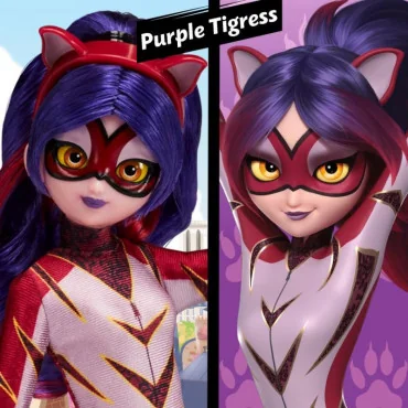 Miraculous Lienka a Čierny kocúr Bábika Purple Tigress