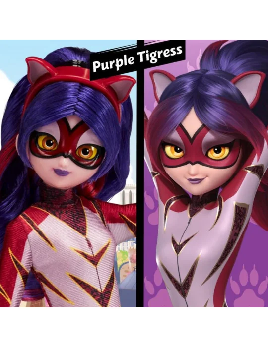 Miraculous Lienka a Čierny kocúr Bábika Purple Tigress