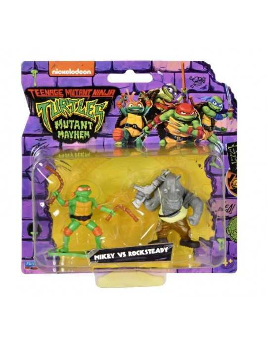 Teenage Mutant Ninja Turtles - Minifigúrky korytnačky NINGA - Mikey vs Rocksteady