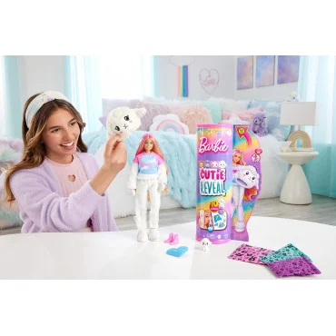 Mattel HKR02 Barbie Cutie reveal barbie bábika pastelová edícia Ovečka